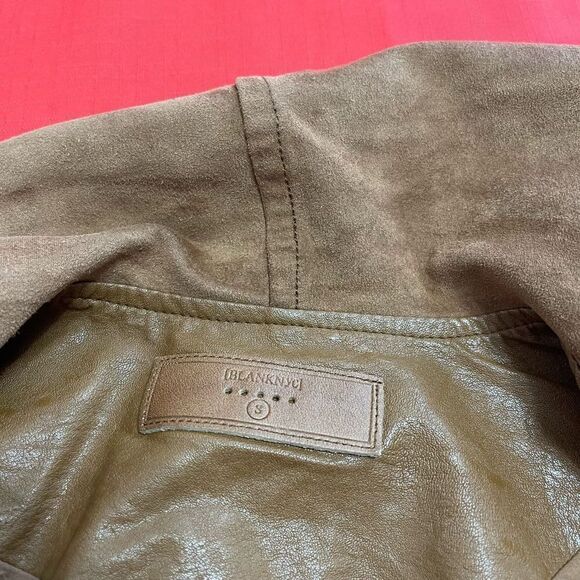 Blank NYC Women’s Brown Faux Suede Long Sleeve Moto Jacket Size Small - Picture 4 of 8